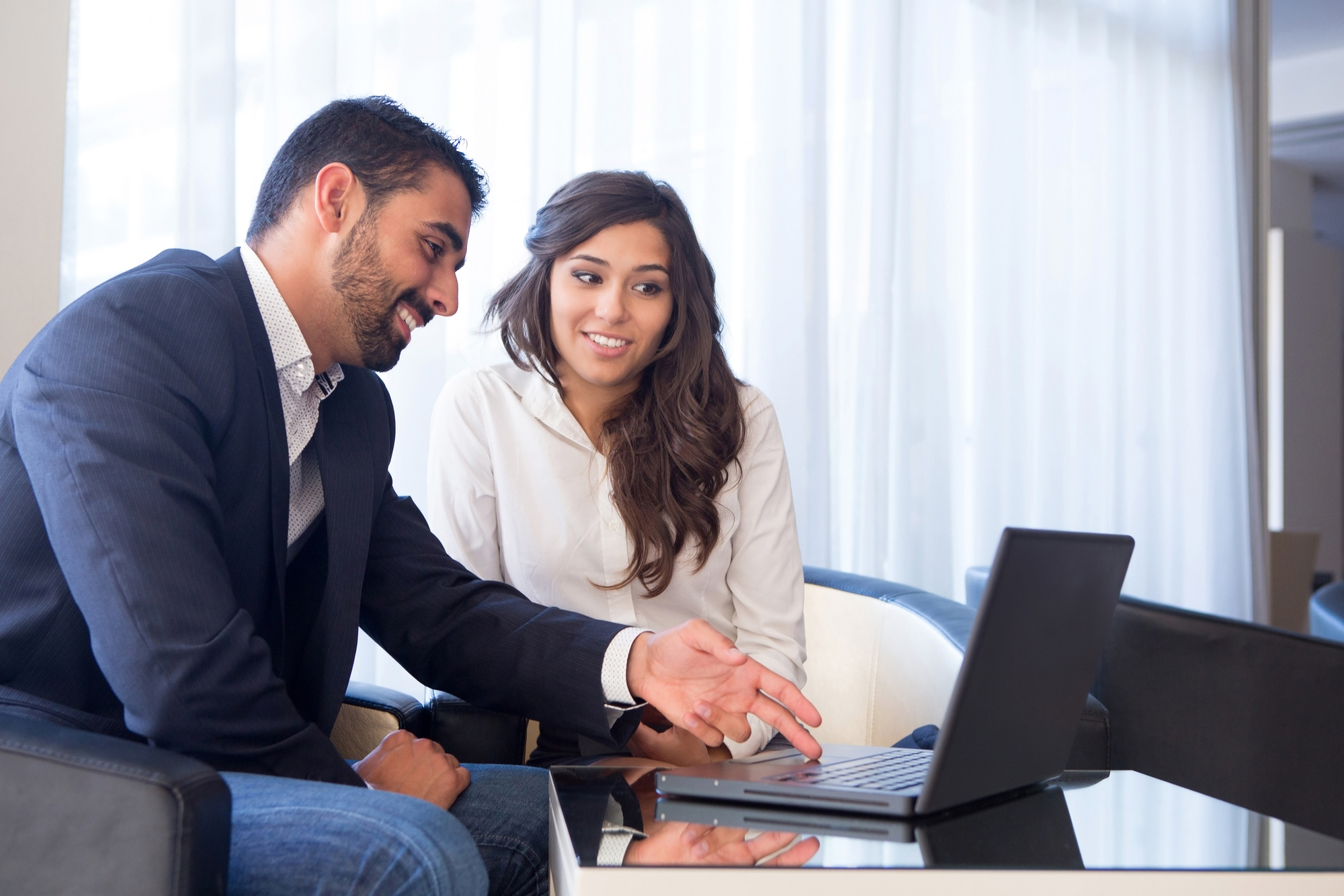 Business Couple with Computer